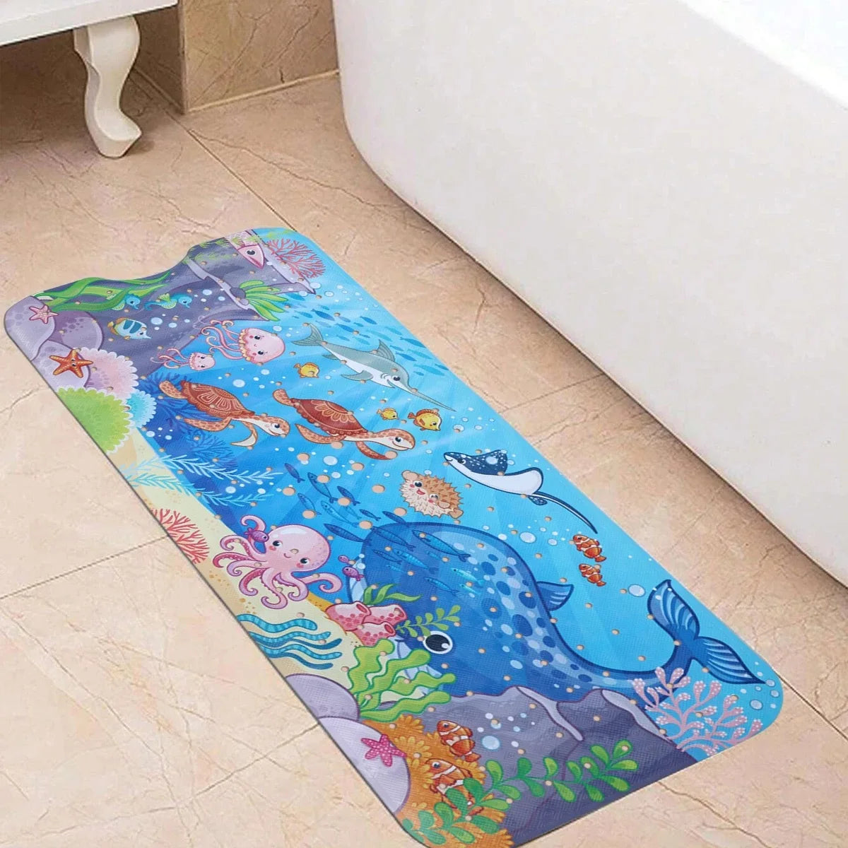 1pc Cartoon Extra Long Bathtub Mat 40x100cm Non Slip Bath Mat