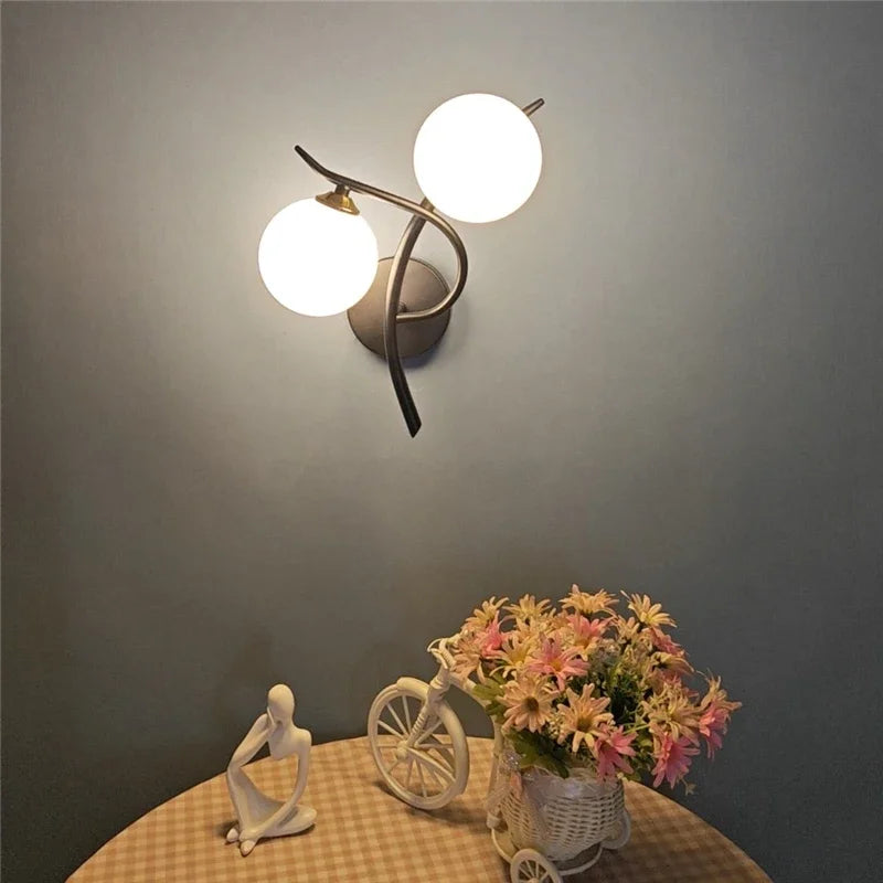 Twin Globe Iron Wall Lamp