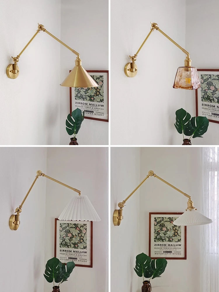 IWHD 2022 New Ceramic Copper LED Wall Lamp Beside Left And Right Rotate