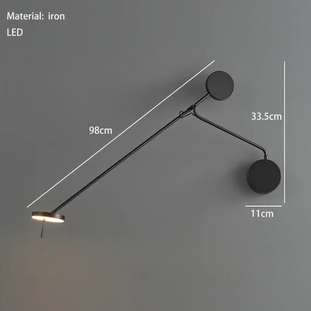 Designer Creative Long Pole Flexible Wall Lamp Black Wall Lamp with