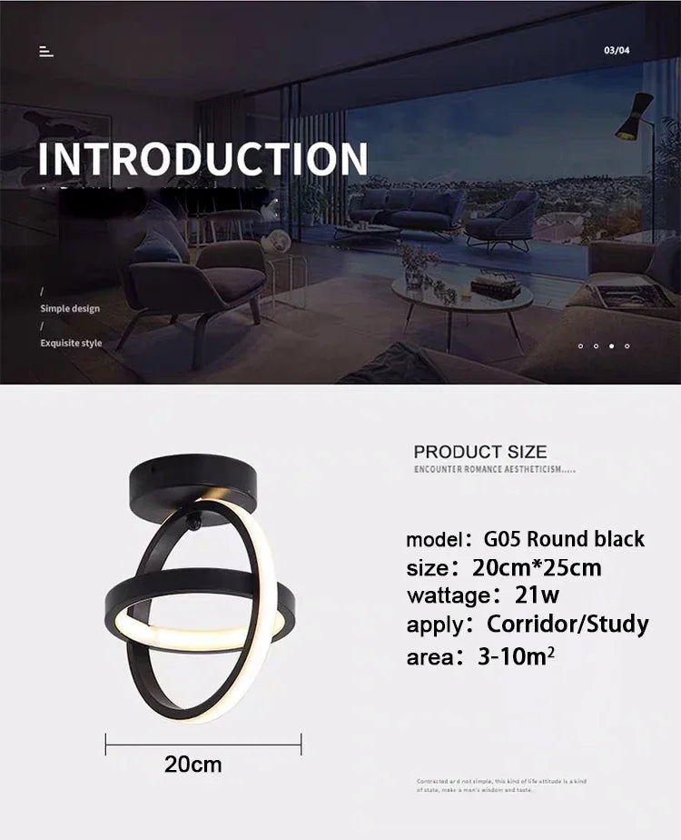 Modern Nordic LED Surface Mounted Ceiling Light