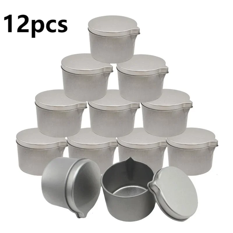 12pcs Tinplate Candle Jar With a Handy Spout Aromatherapy Massage Cream