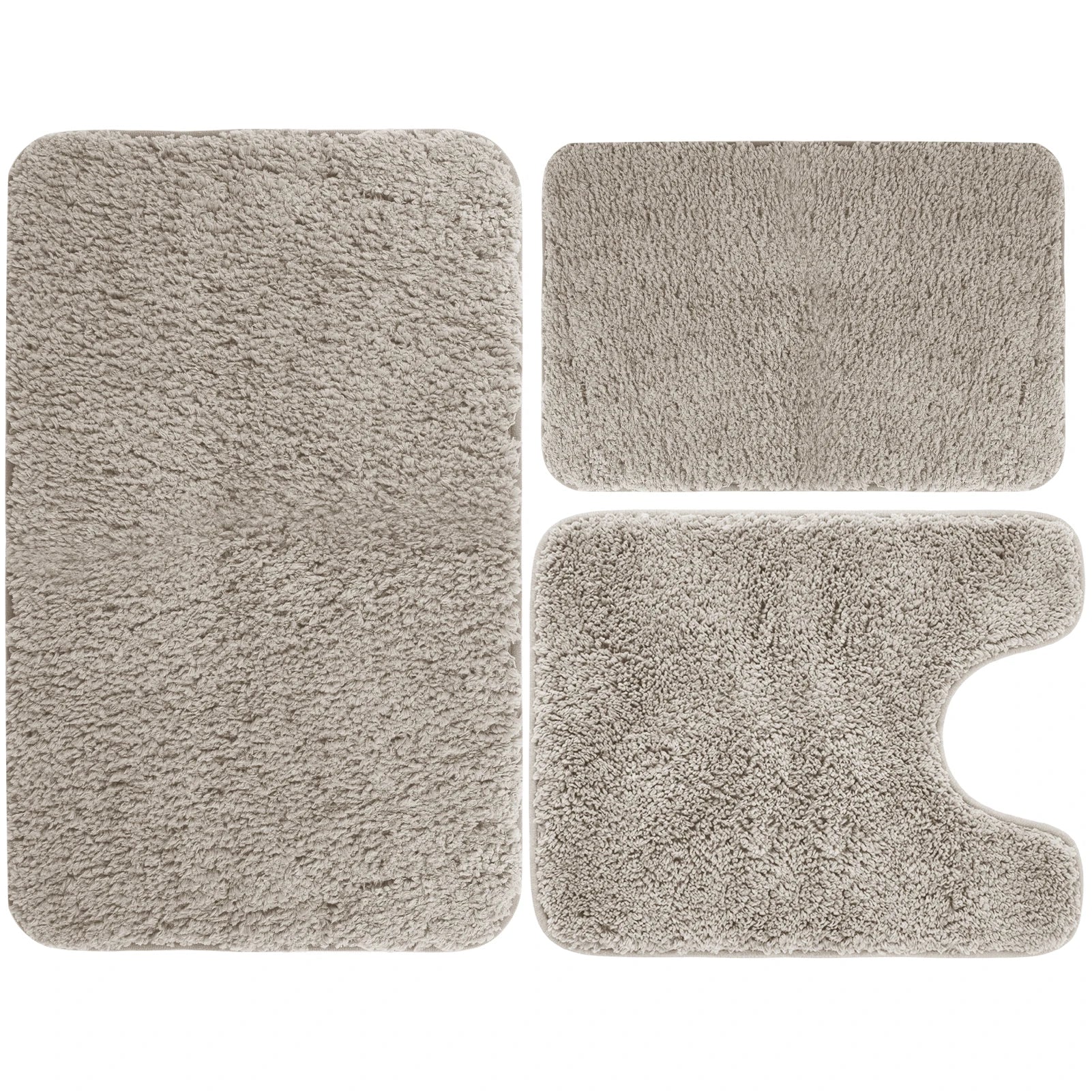 Velvet Memory Foam Bathroom Rug Set Of 3 Water Absorption Non Slip