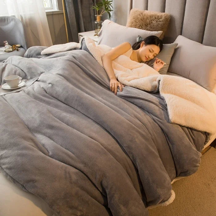 Double Sided Lamb Fluff Blanket