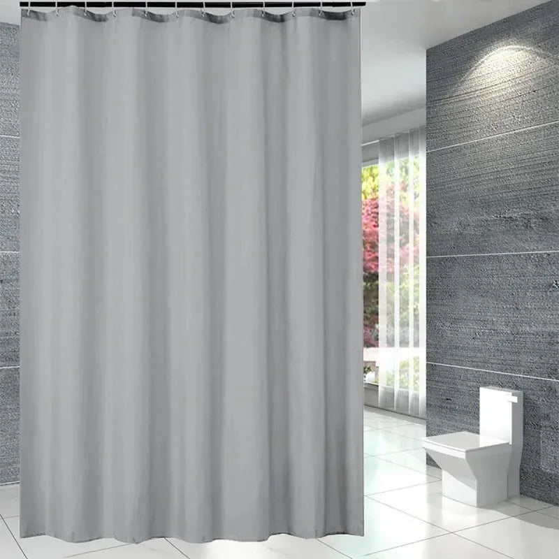 Solid Grey Waterproof Shower Curtain