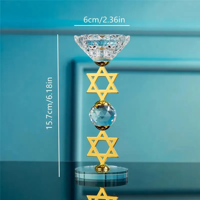 Hexagram Crystal Candle Holder