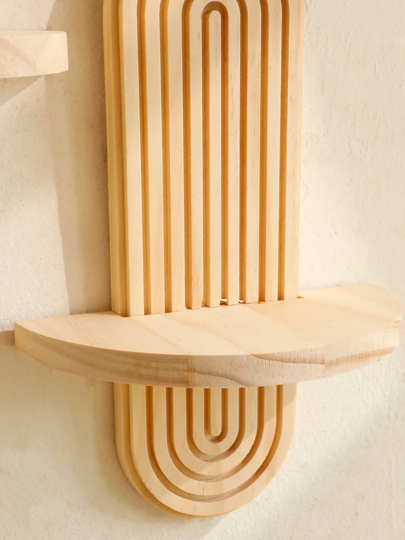 Boho Geometric Wooden Wall Shelf