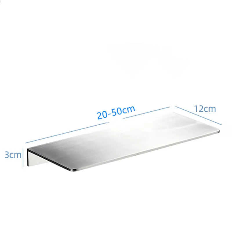 304 Stainless Steel Bathroom Storage Rack 20/30/40/50CM Brushed Chrome Shower Rack Corner Rack Multifunctional Bathroom Hardware