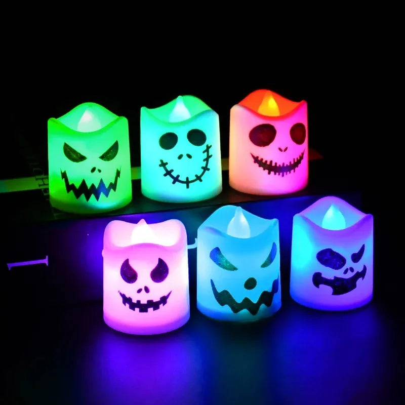Pumpkin and Ghost Candle Lights, Set of 6