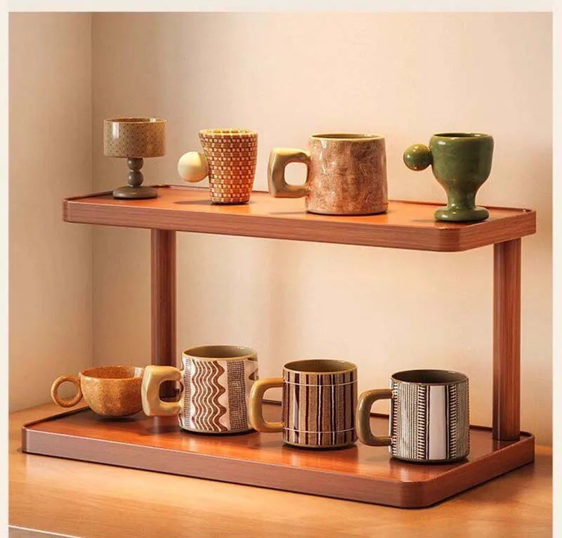 Wooden Tea Room Storage Rack
