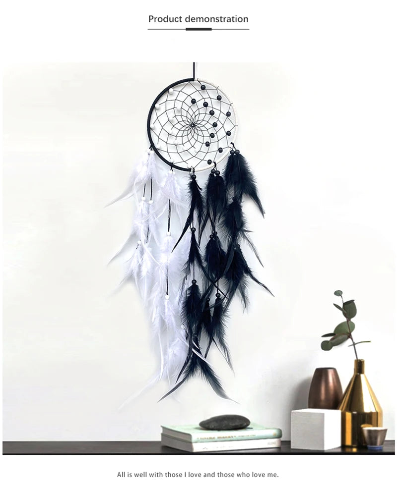 Dream Catcher Handmade Two Color Feather Wind Chimes Living Room