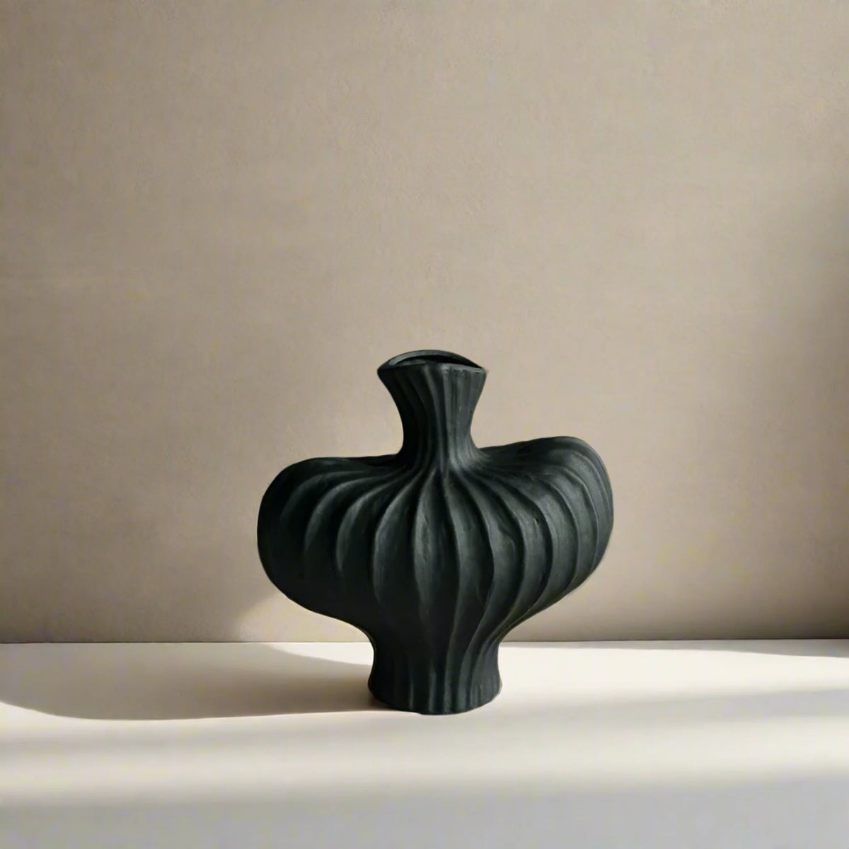 Minimalist Round Vase, Lightweight Matte White or Black