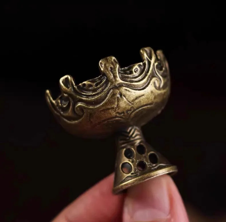 Boshan Carved Censer Incense Burner, 6 cm