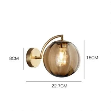 Glass Shade Bedside Wall Lamp