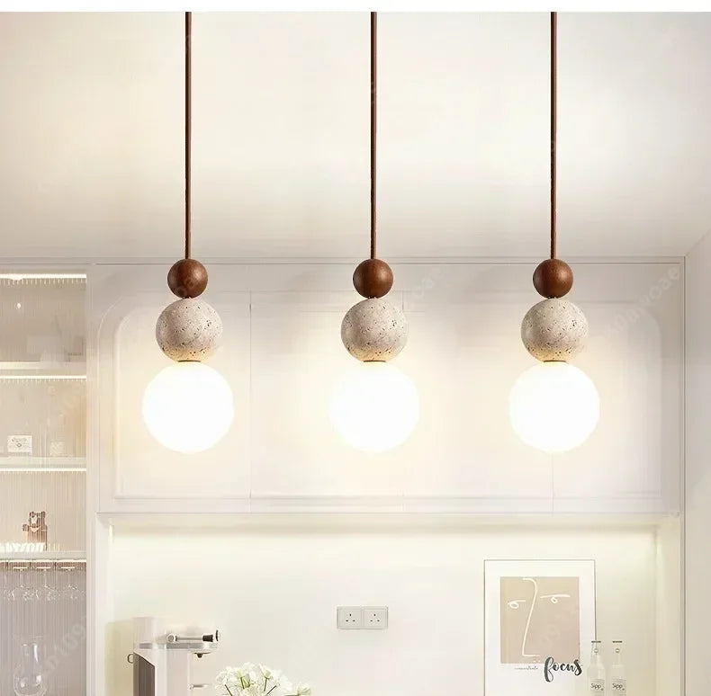Cream Travertine Pendant Light