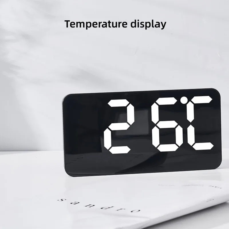 Voice Control Large Digital Wall Clock Temperature Date Week