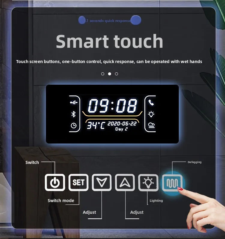 Smart Anti-Fog Round Vanity Mirror