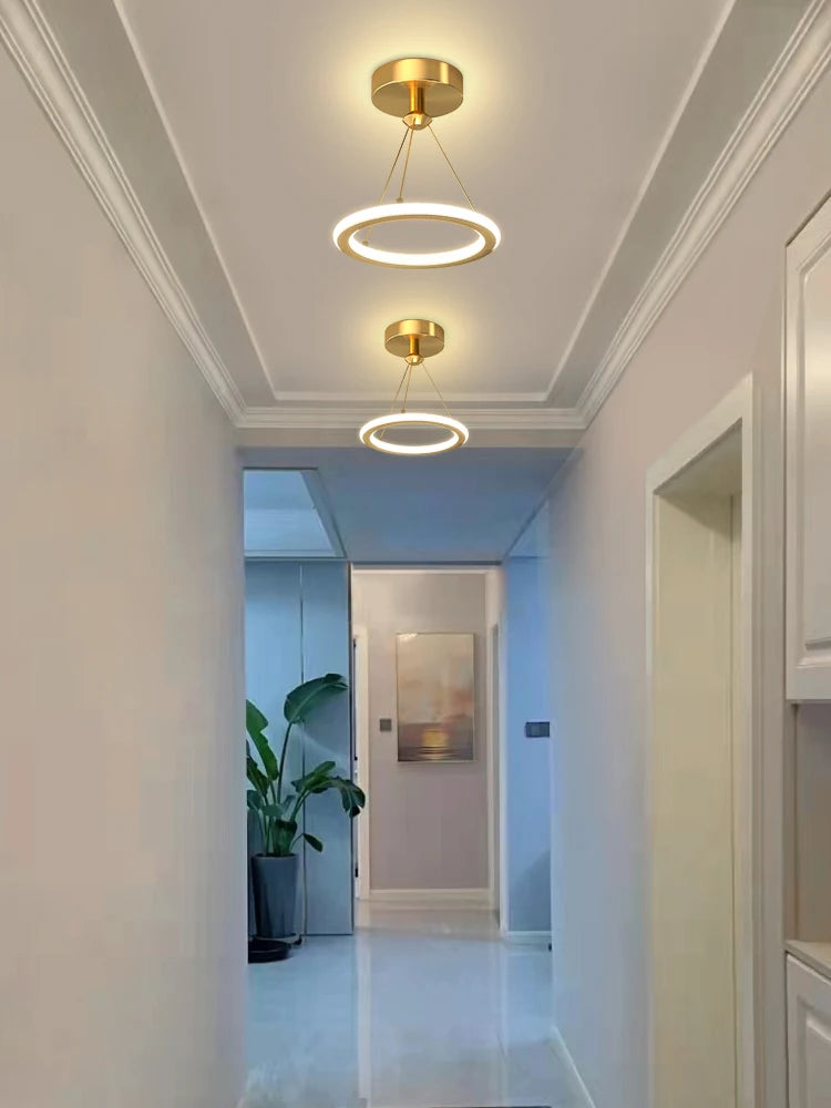 Gold and Black Aisle LED Chandelier