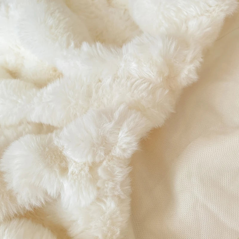 2pcs Fluffy Plush Pillowcase 48x74cm Winter Warm Thickness Pillow Sham