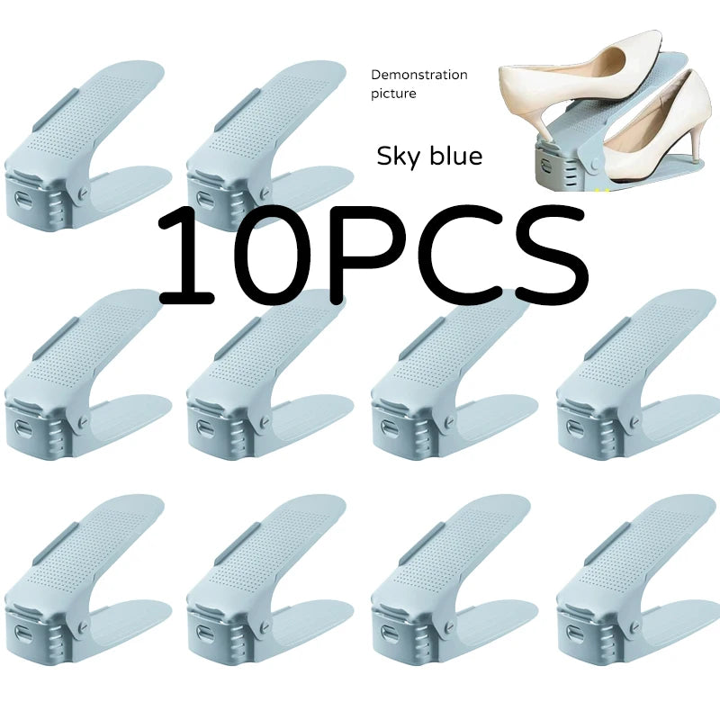 5Pcs Foldable Plastic Shoe Rack Set, Sturdy and Space-Saving, Ideal for Entryways, Closets, and Dorm Rooms