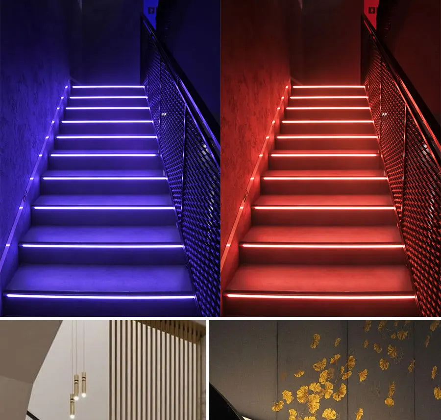 COB LED Strip PIR Motion Sensor Stair Lights Kit Step by Step Control