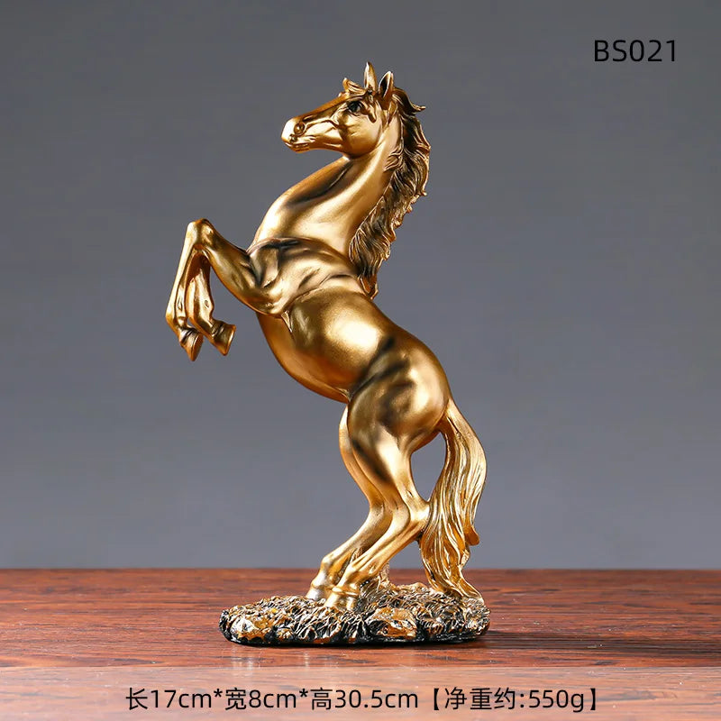 Resin Rearing Horse Statue