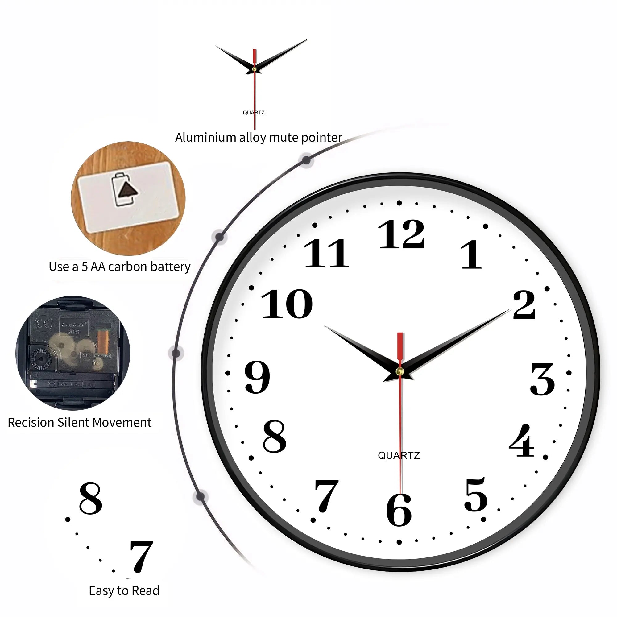 Minimalist White Wall Clock