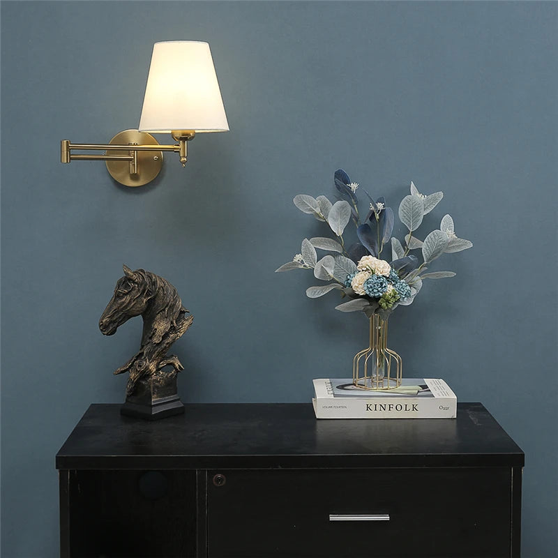 Folding Rocker Arm Wall Lamp