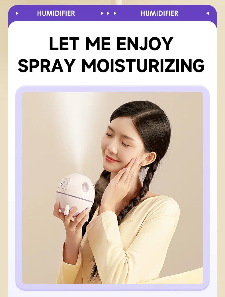 220mL Space Capsule Air Humidifier USB Plug in Rechargeable Mist