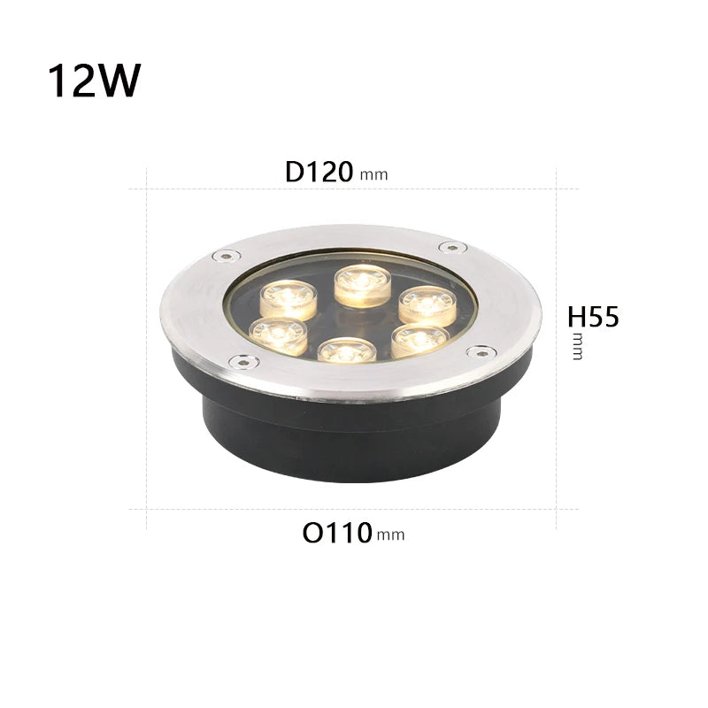 Round Recessed Garden Ground Light