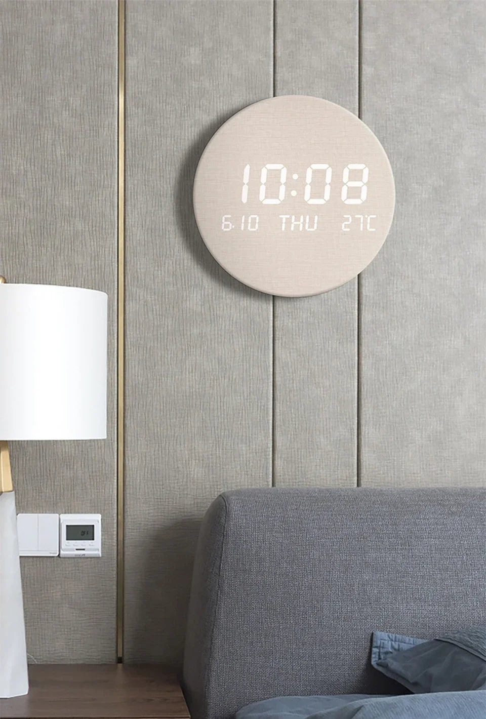 LED Digital Wall Clock Temperature Date Time Multi-function Display