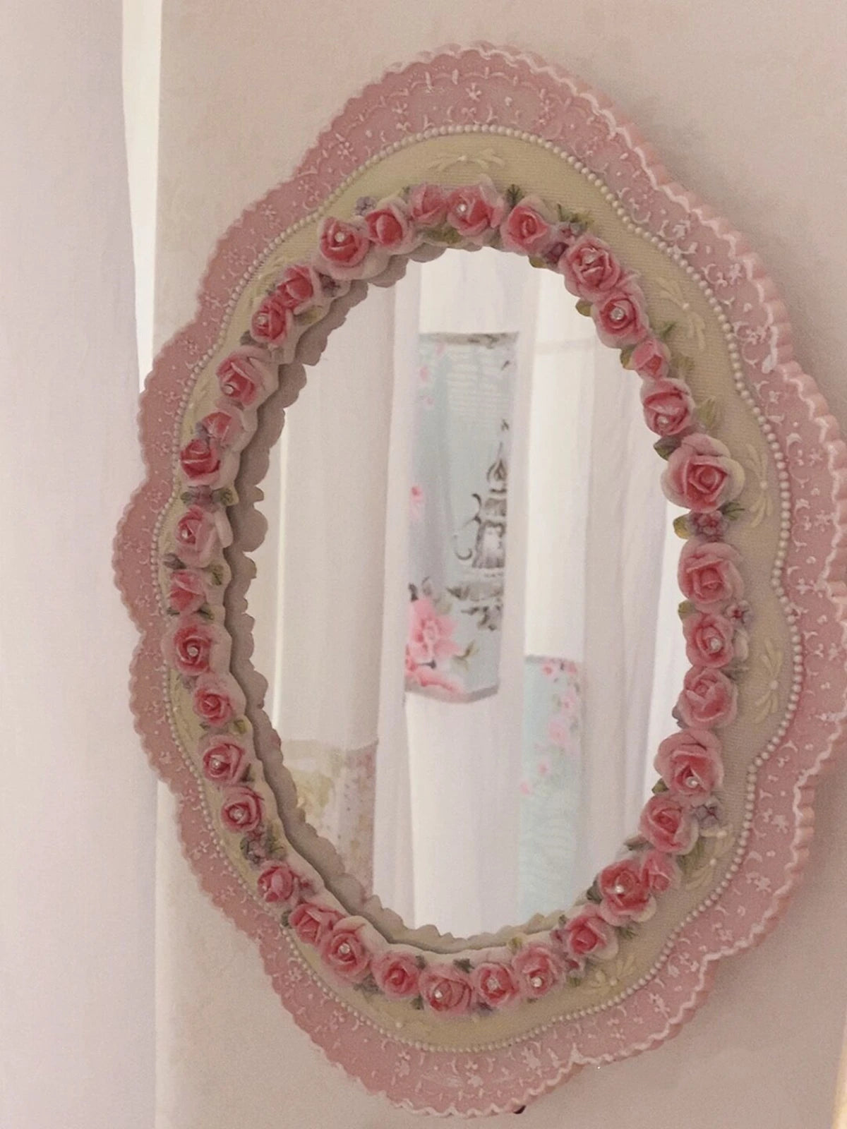 Pink Baroque Vanity Mirror