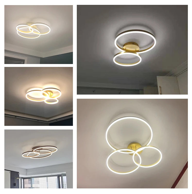 Gold Multi Ring LED Chandelier
