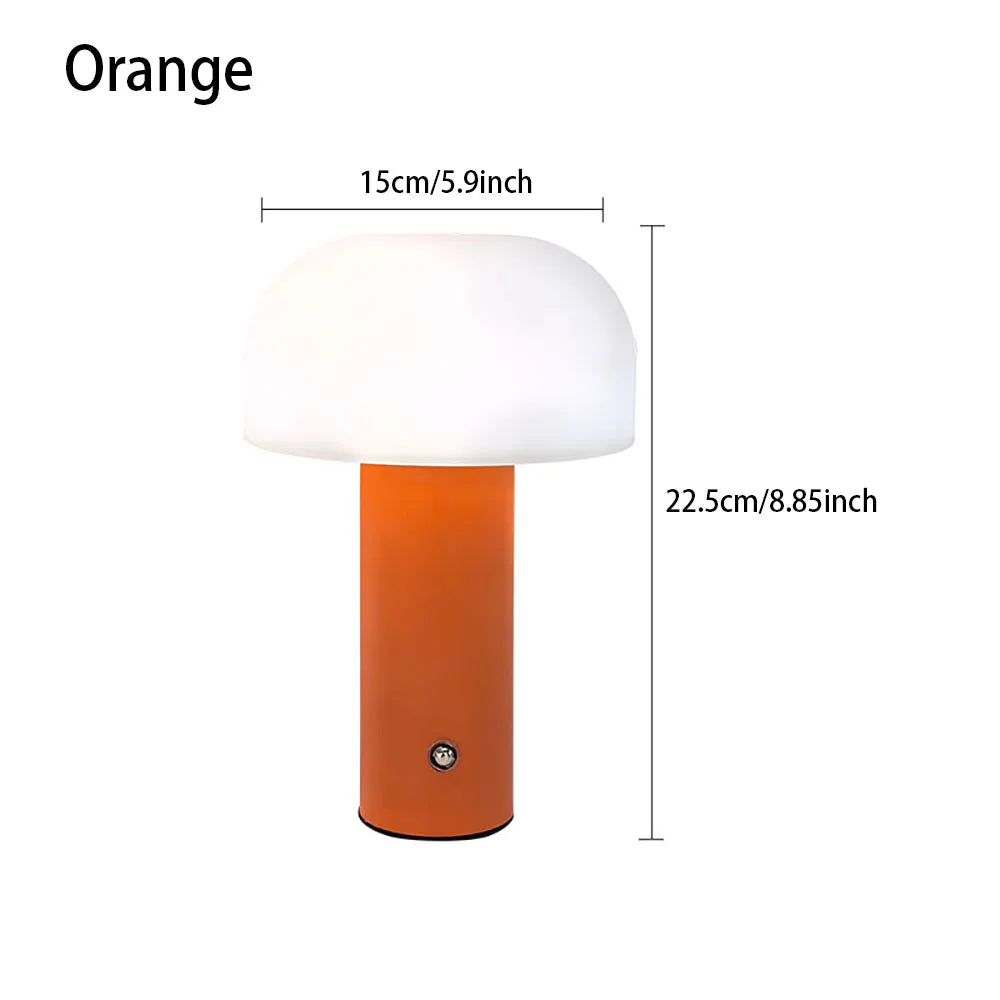 Rechargeable Mushroom Table Lamp, 3 Color Dimming