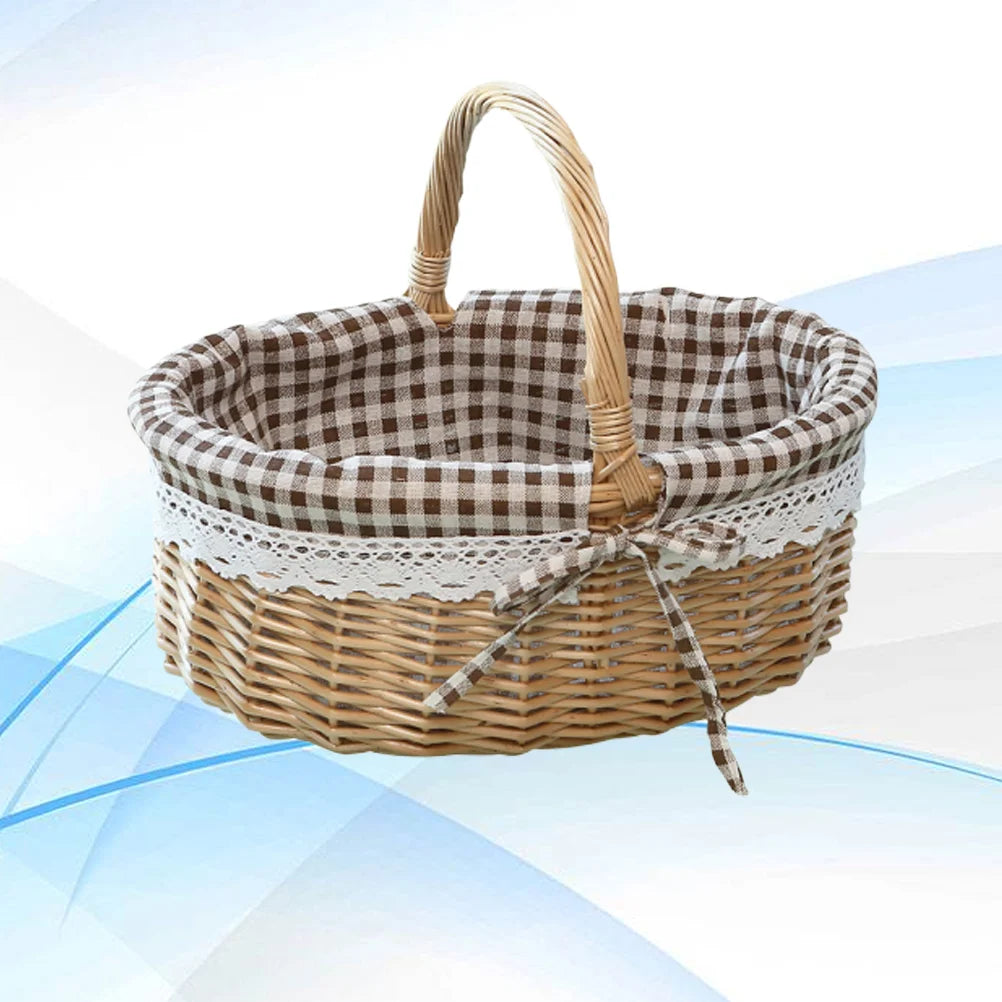 Hand Woven Wicker Picnic Basket