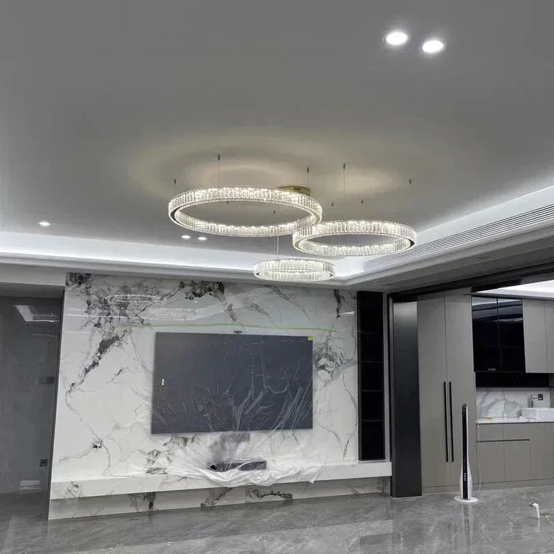 Modern Gold Luxury Crystal LED indoor Chandelier Bedroom Living Room