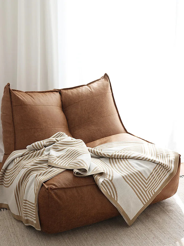 Nordic Geometric Knit Blanket