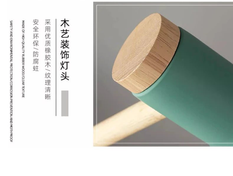 Nordic Wooden Turn Head Table Lamp
