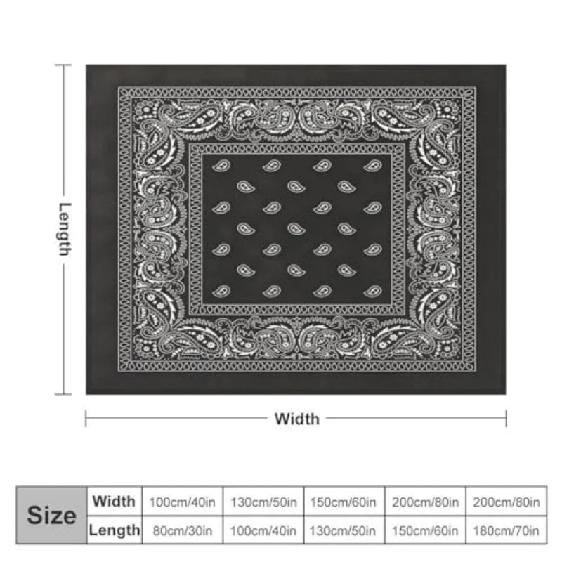 Paisley Bandana Print Throw Blanket