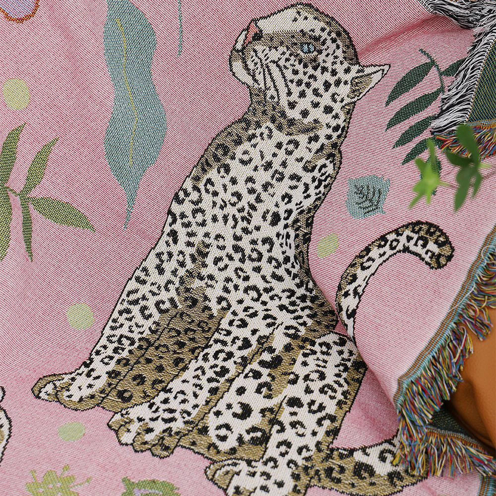 Leopard Jacquard Knit Throw