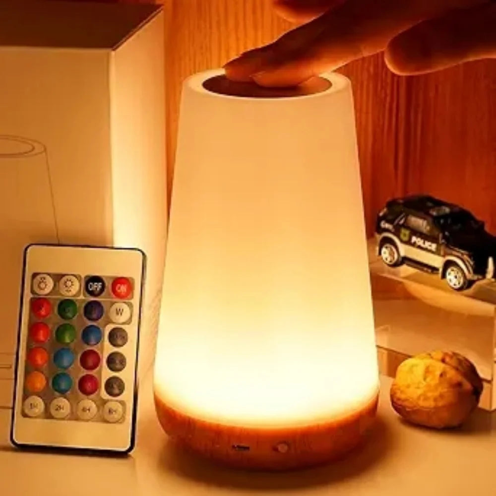 Rechargeable Dimmable Touch Night Lamp, 13 RGB Colors