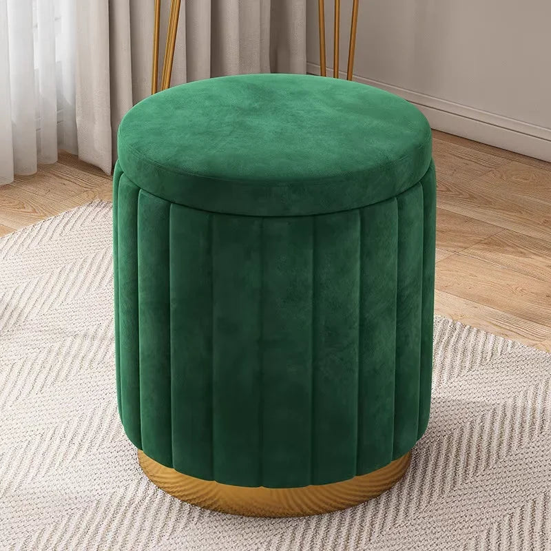 Round Storage Stool with Lift Top