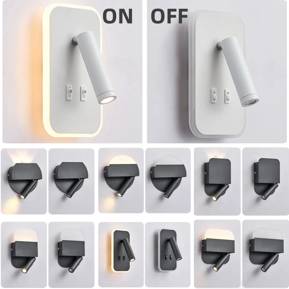 LED Wall Light 220V AC Backlight Rotating Adjustable Spotlight