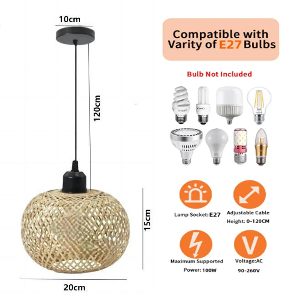 Handmade Rattan Bamboo Pendant Lamp