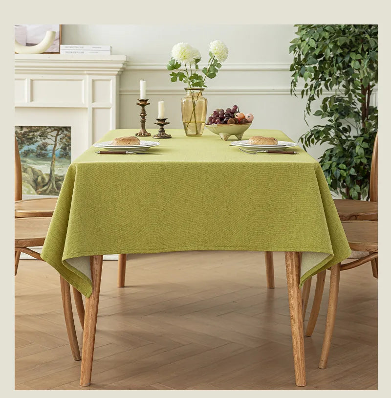 Cotton and Linen Three-proof Tablecloth Waterproof and Dustproof Solid