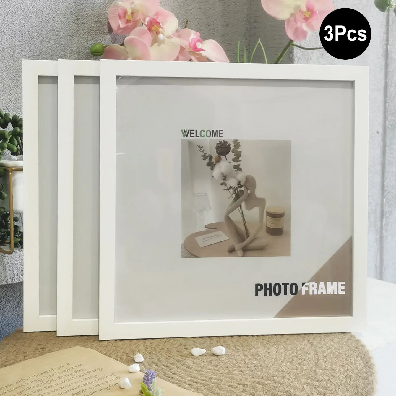 Wood Square Photo Frames For Wall Hanging or Desktop