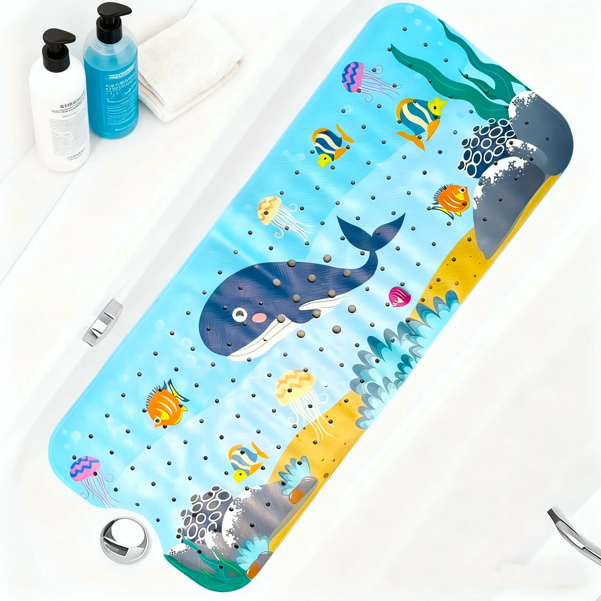 1pc Cartoon Extra Long Bathtub Mat 40x100cm Non Slip Bath Mat