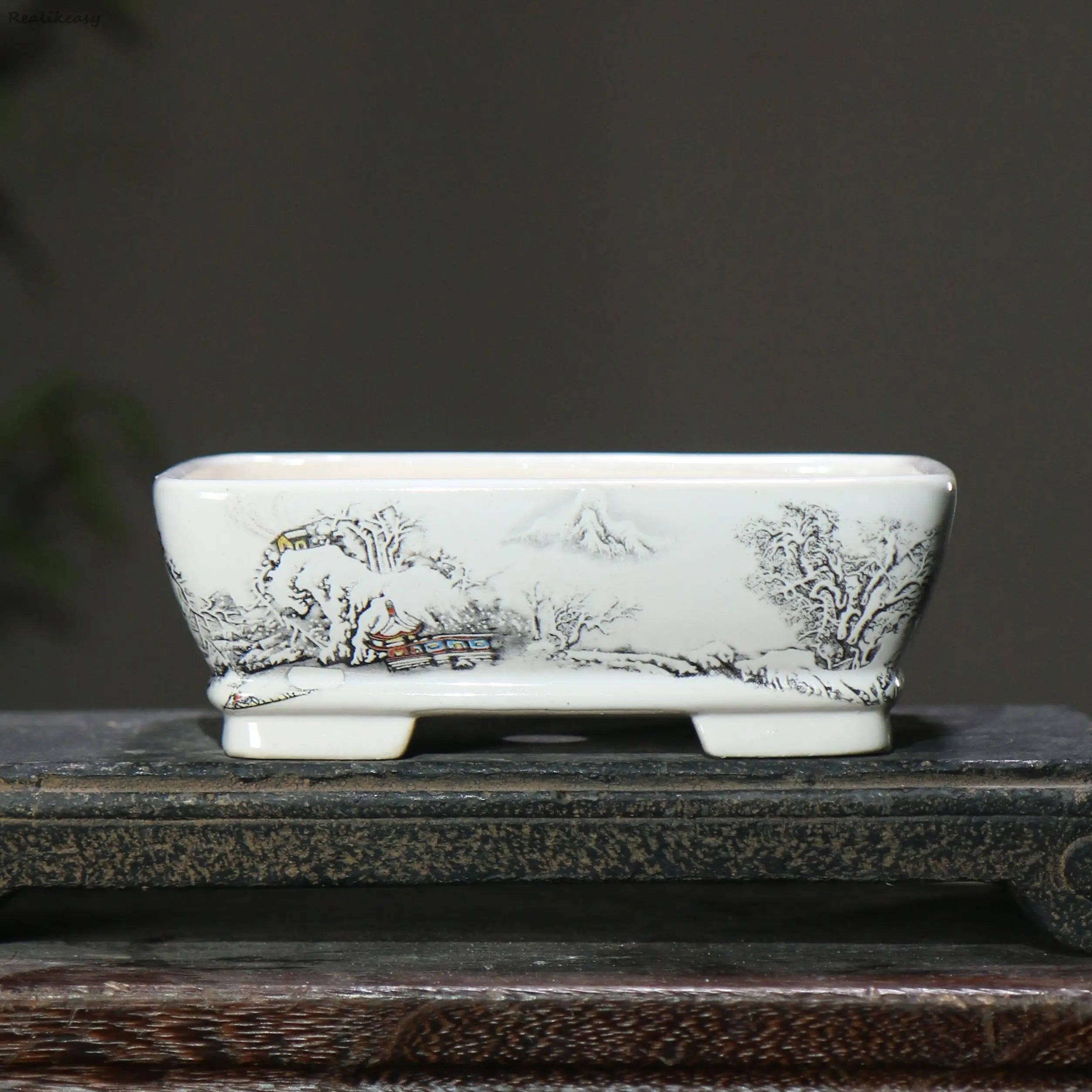 6Size Purple Sand Flower Pot Ceramic Bonsai Pot Handmade