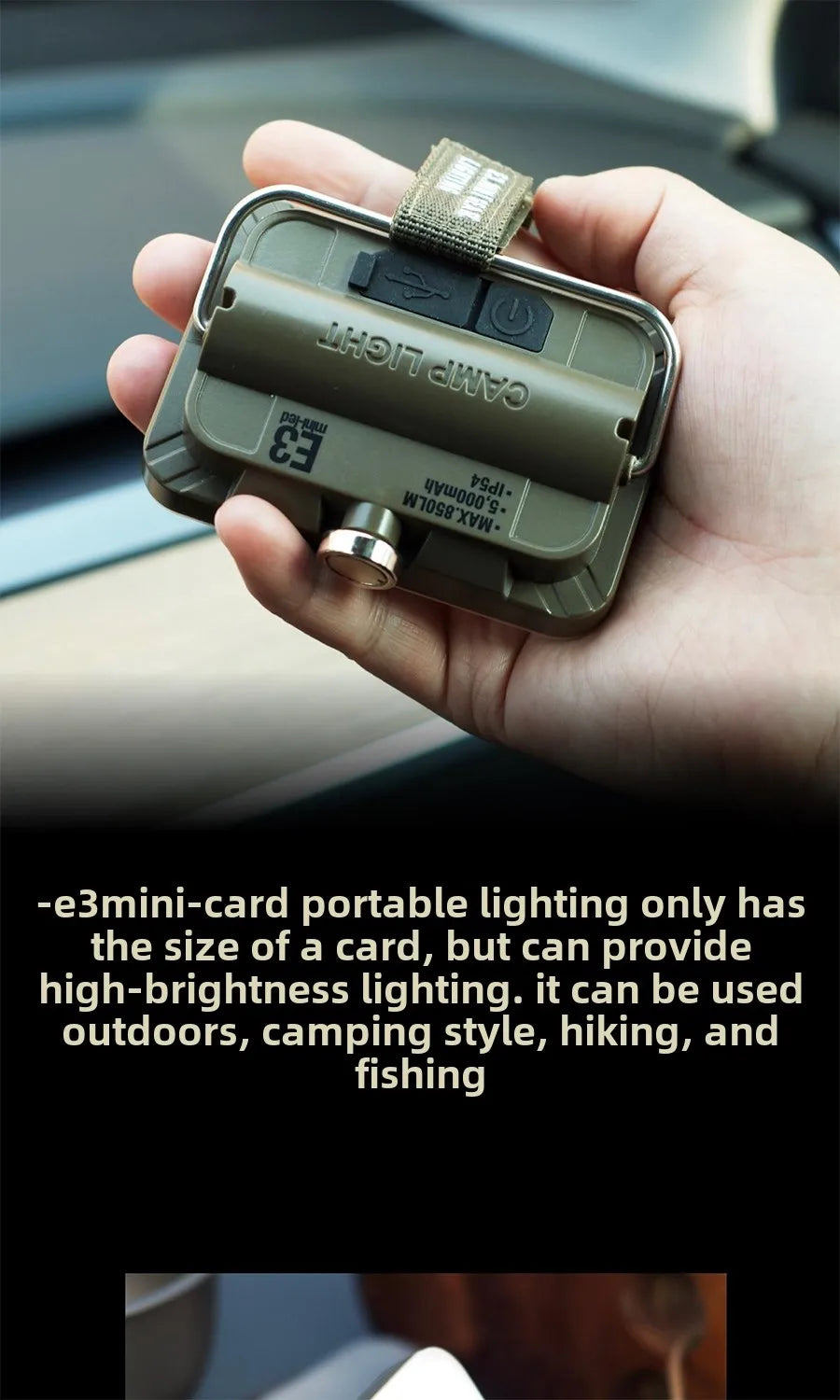 5000Mah LED Camping Tent Light Rechargeable Outdoor Emergency Lighting