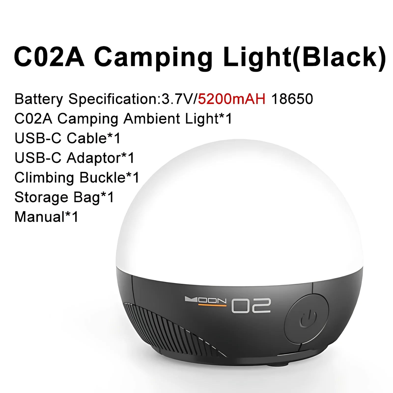 Portable RGB Camping Lantern USB-C Rechargeable LED Tent Light with Magnetic Base, Sliding Color Control, IPX5 Water Resistant for Camping Hiking Home